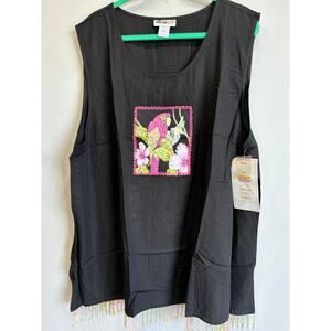 We Be Bop Tunic Top Blouse Womens Plus size 3X Comfort Coastal Applique New NWT